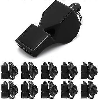 10 Pcs Pealess Sports Whistles with Lanyard, Loud Crisp Sound for Referees Coaches Lifeguards