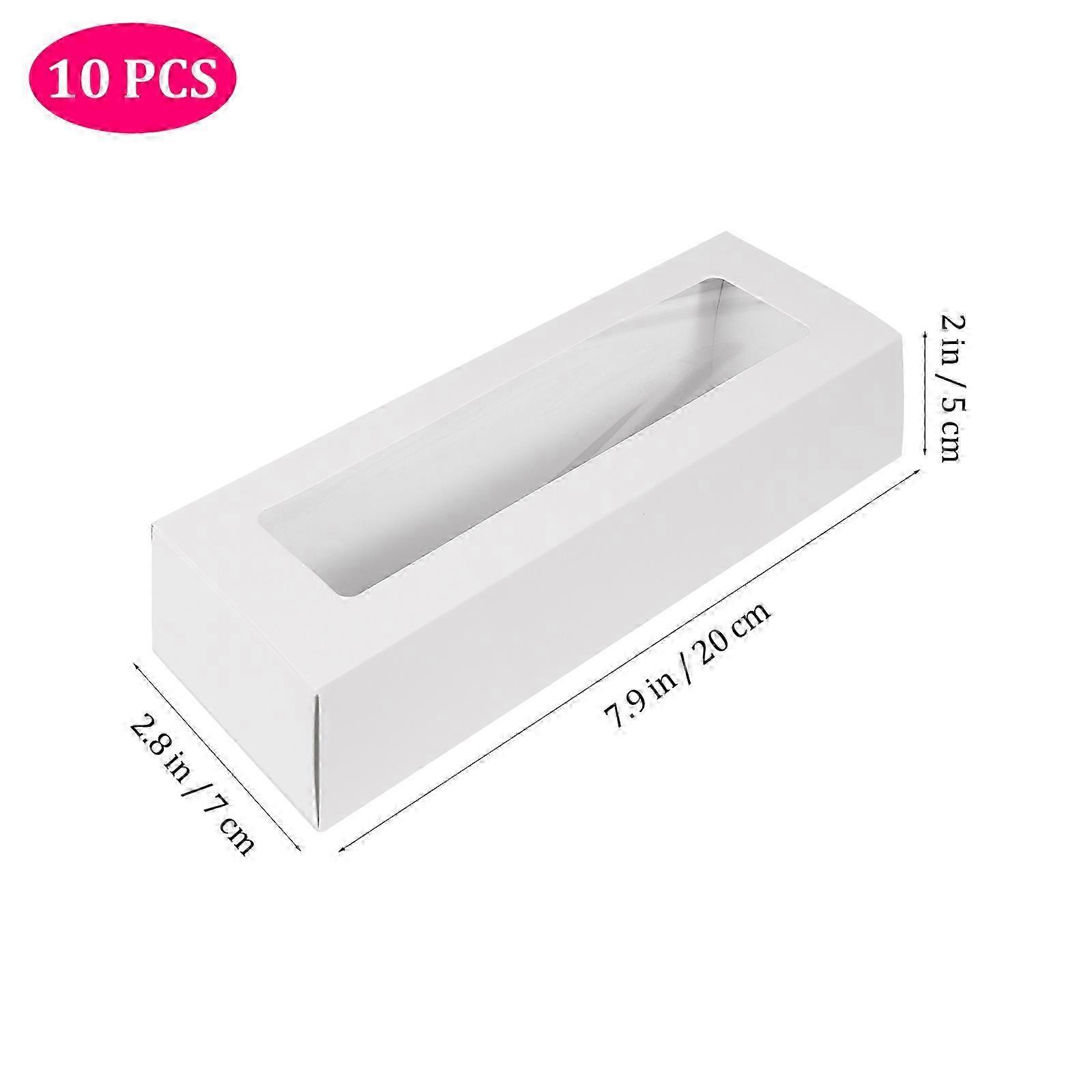 Bakery Boxes Yardwe White PVC Window Cookie Storage Holders compatible with Storage 10Pcs