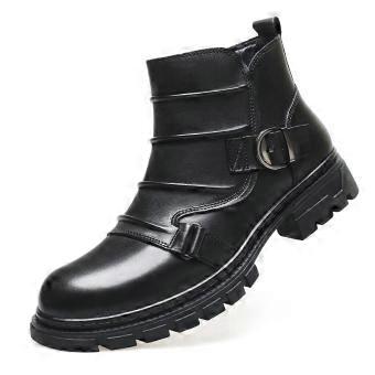 Hochwertige Herren-Arbeitsstiefel im Freizeitstil, verziert mit Knöpfen, modisch, rutschfest, kniehohe Stiefel, im Retro-Stil, mit dicker Sohle, ideal für Herbst und Winter.