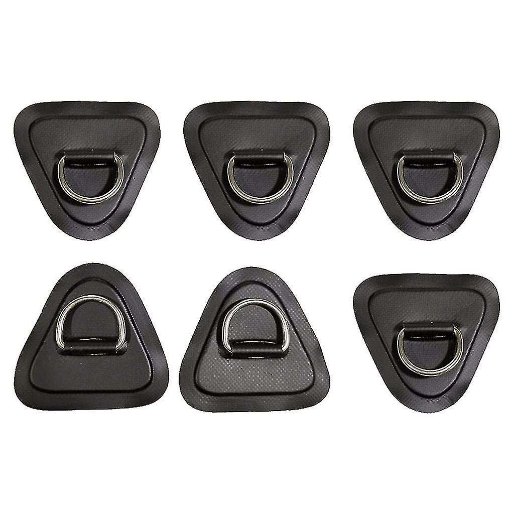 6pcs Stainless Steel Kayak D-ring Buckle Circular D-ring Pvc Patch For Surfboard Raft Inflatable Boat