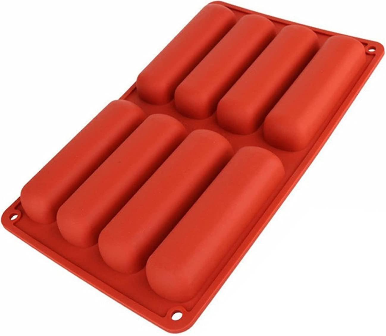 8 Cavity Long Strips Mold Silicone Bakeware Molds Cake Handmade Baking Tools For Chocolate Cracker Bar Stickred1pcs