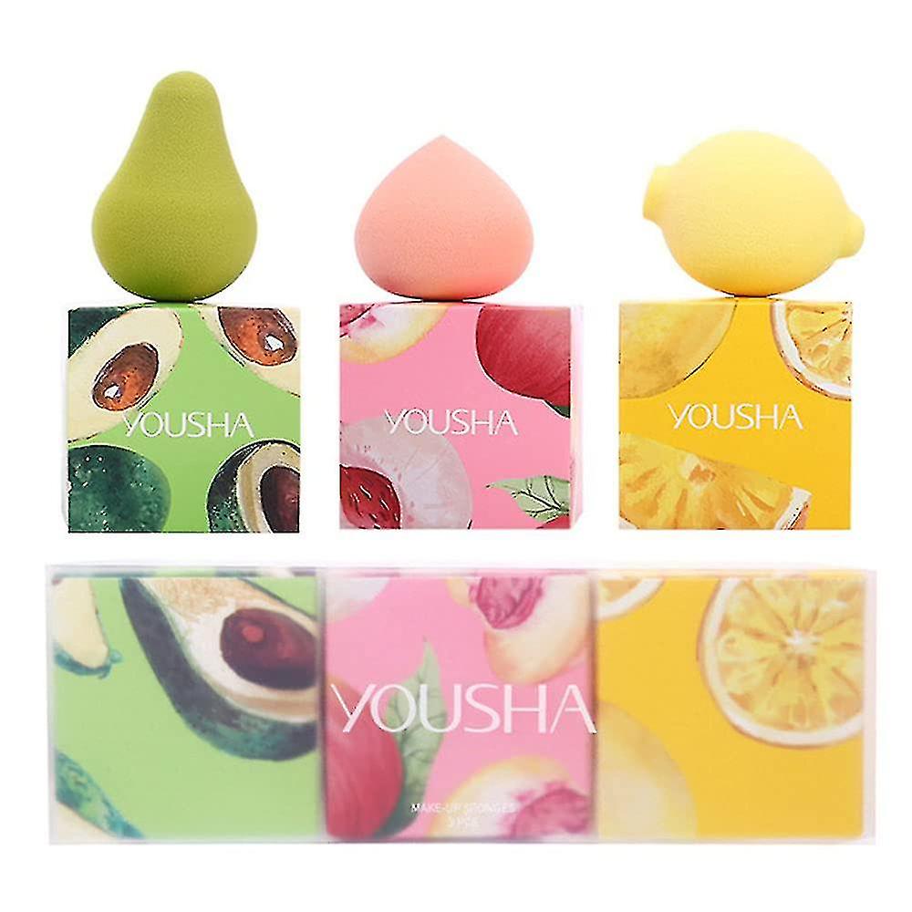 Makeup Sponges Set, Cute Fruit Foundation Multi-colored Blender