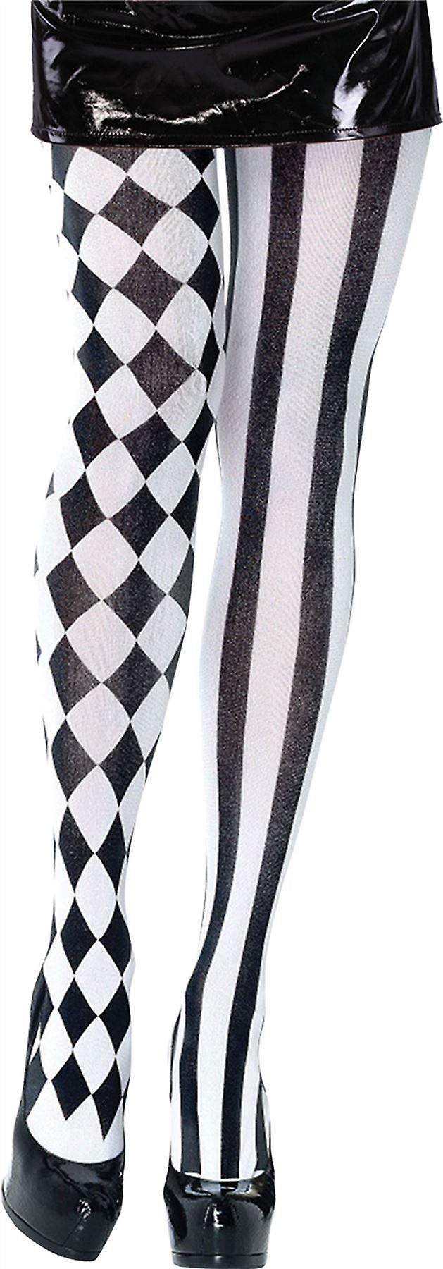 Harlequin Tights, Black/White | Fruugo EG