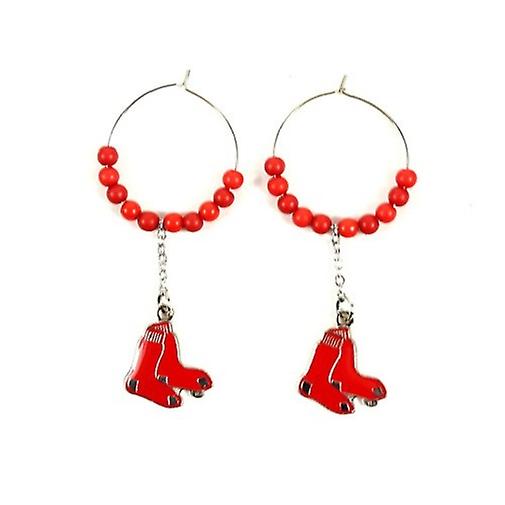 Boston Red Sox MLB Multi Bead Hoop Earrings