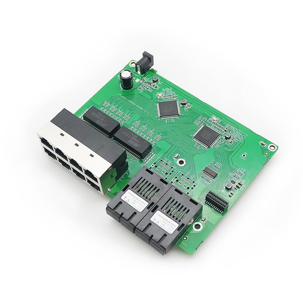 100/1000M Pcba Fast Ethernet Fiber Switch Optical Media Converter Single Mode 2 Fiber Port 8 Rj45 Port Gigabit Sc Transceiver