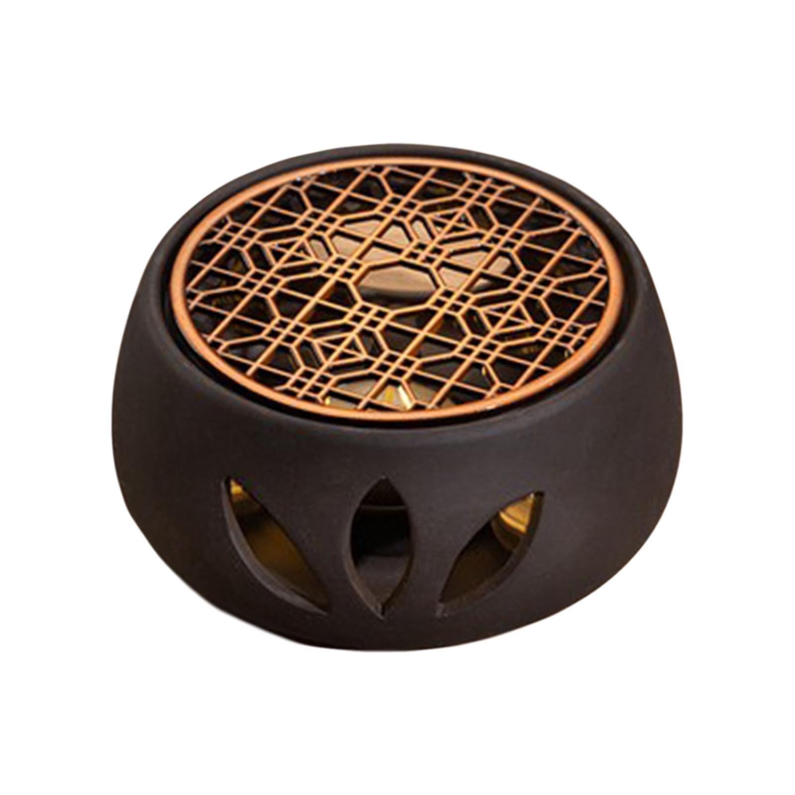 Zen Teiera in Ceramica Scaldatè Scaldatè con Tealight Vassoio Candela Forno Scalda Metallo Piatto D