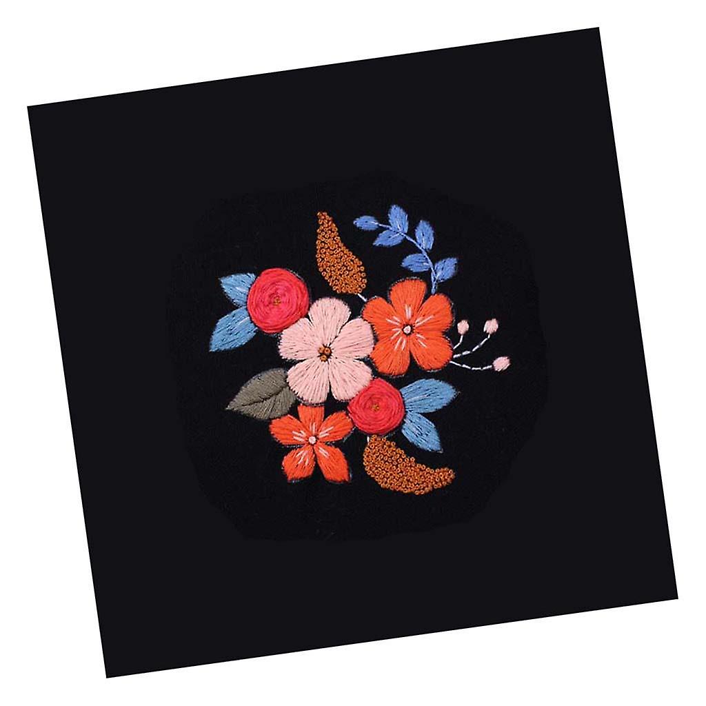 Embroidery Starter Kit with Pattern Flower Design DIY Needlework Painting