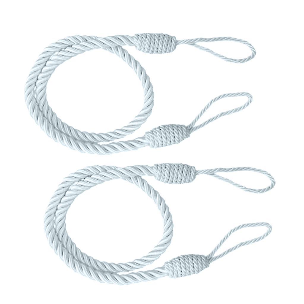 2 st rep gardin draperi tiebacks tofs vardagsrum sovrum silvergrå