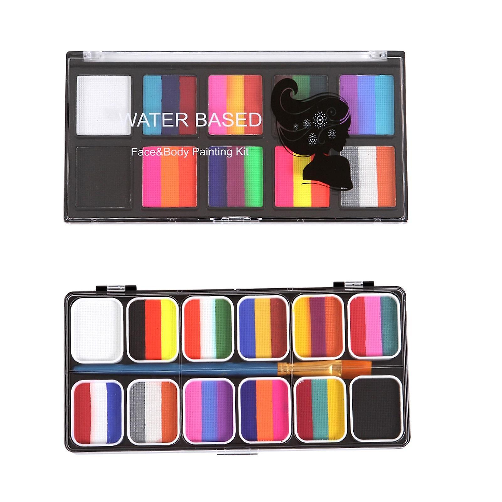 2 Set Face Body Paint Palette Professional Safe Water-Based Paints