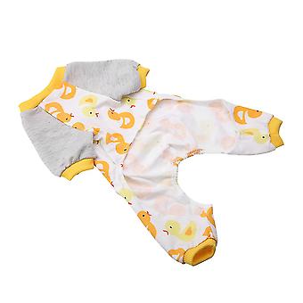 Dog Puppy Cartoon Pajamas Cat Jumpsuit Small Pet Cotton Clothing Apparel Home Costume(M)