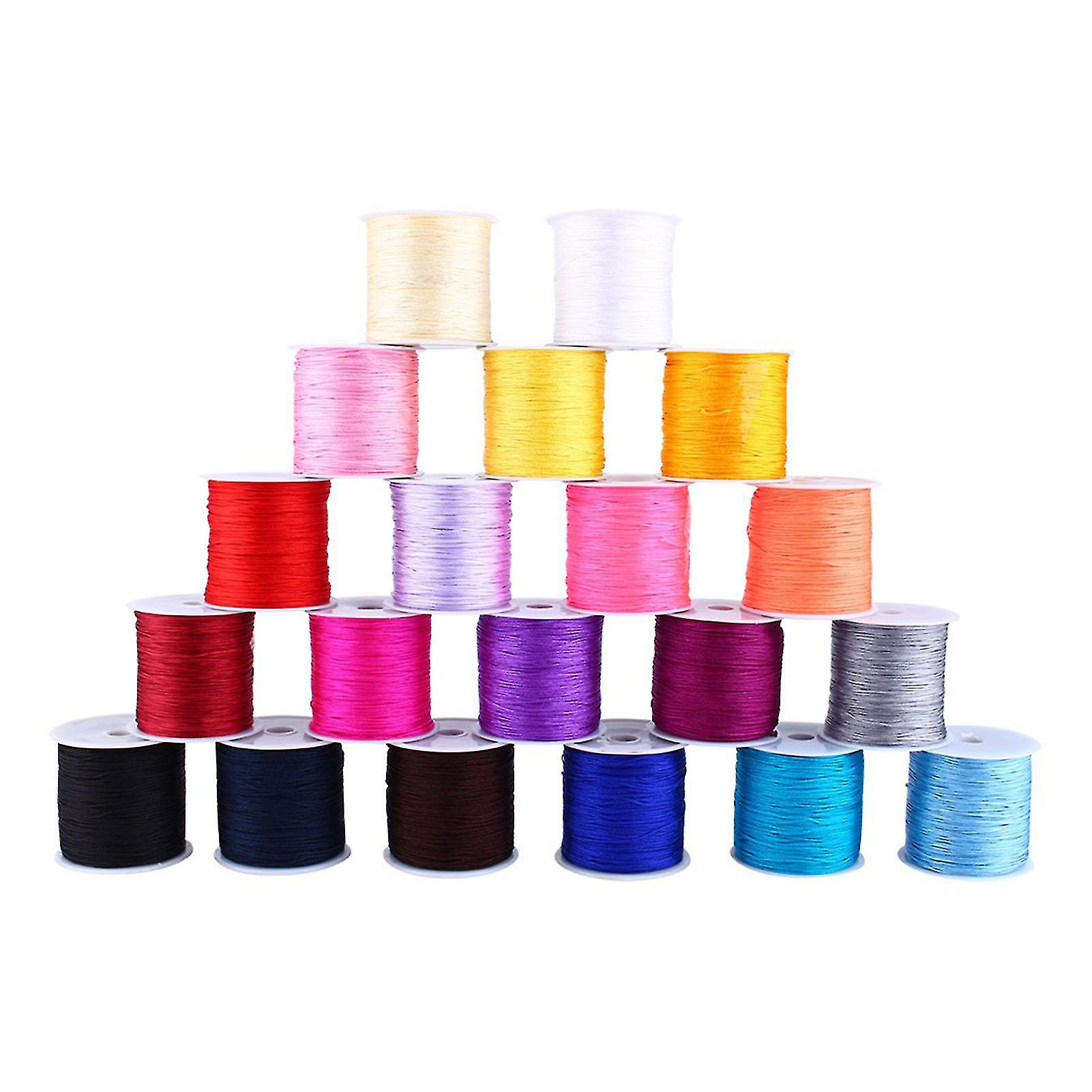 Cordon en nylon pour nœud chinois, 100 m x 0,8 mm, fil Shamballa pour macramé, queue de rat, rouge