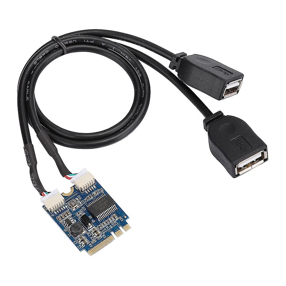 Dual Port M.2 NGFF to USB KEY AE USB 2.0 Interface Expansion Card Cable Adapter
