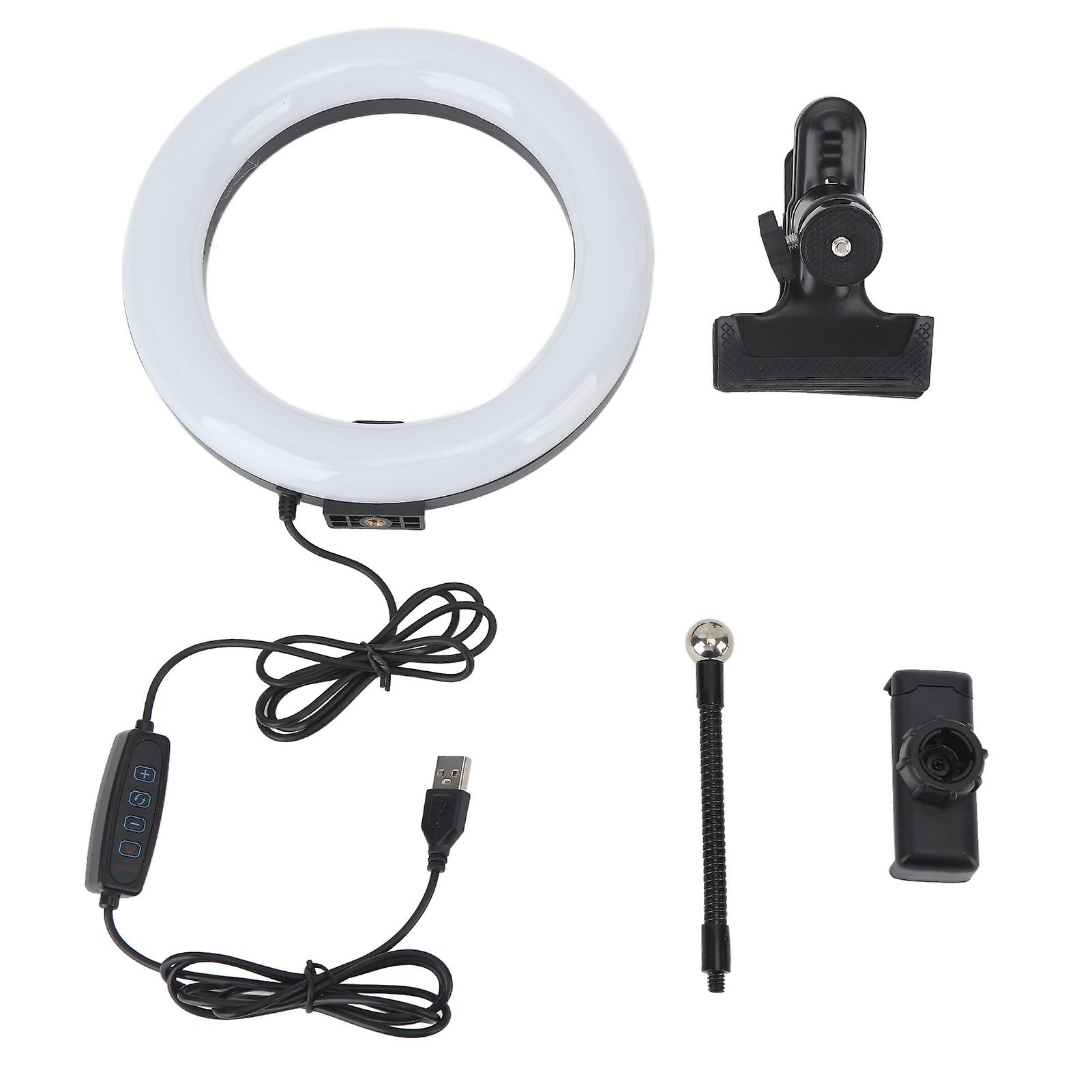 Selfie Ring Light ABS Adjustable Color and Brightness Clip On LED Fill Light for Live Steaming Make Up Meeting Video Calls