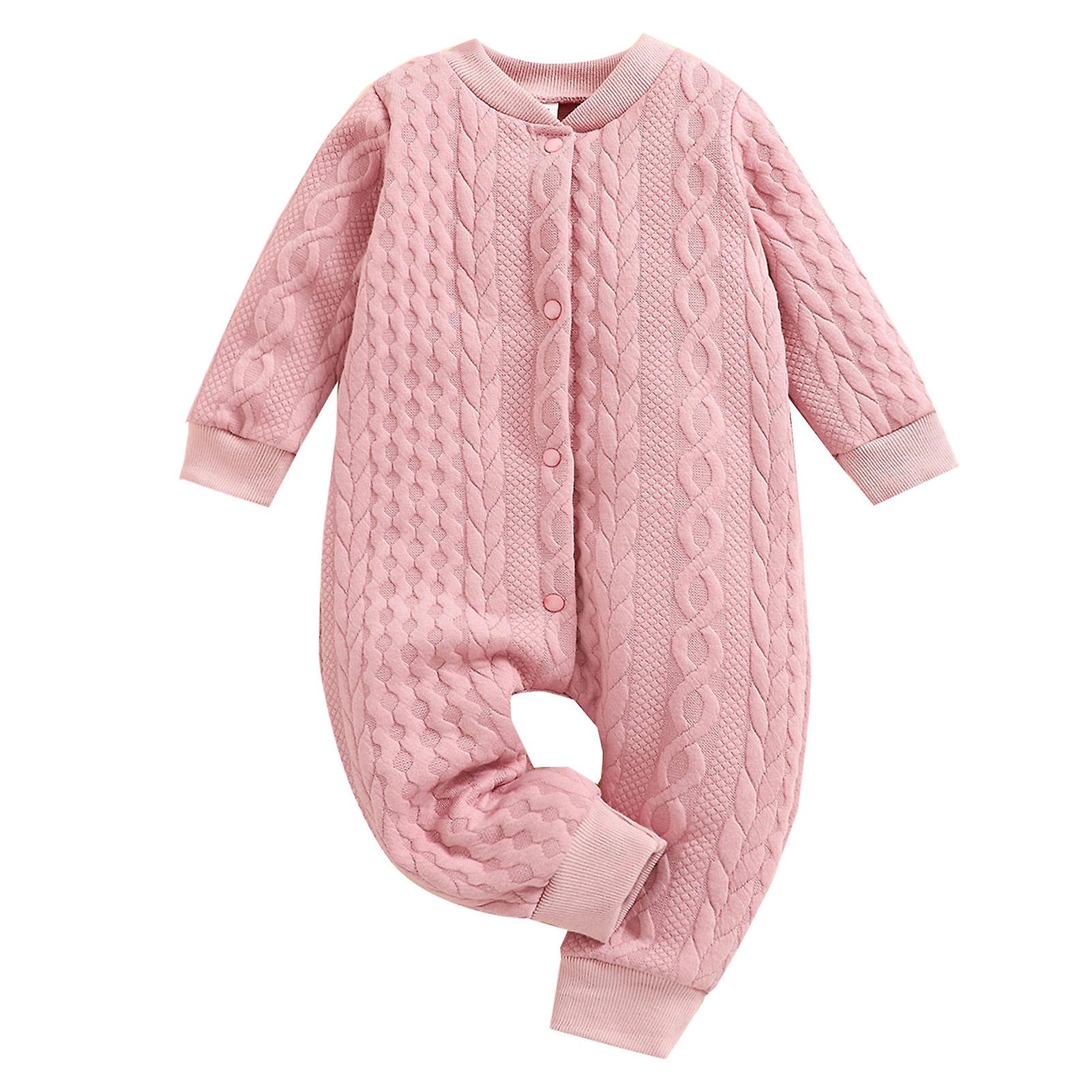 Fianao Baby Jumpsuit Super Soft Breathable Cotton Baby Warm Romper Infant Winter Apparel for Home