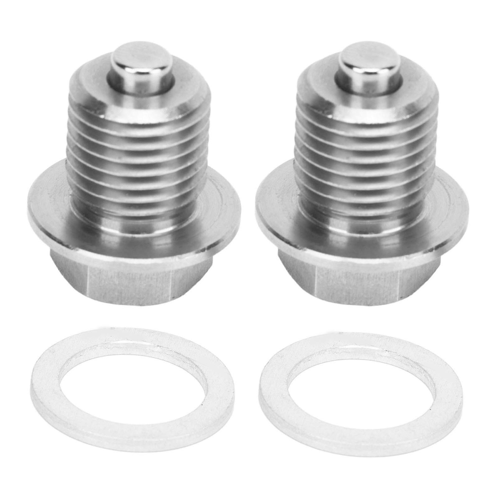 paire de bouchons de vidange d'huile magnétiques M14 x 1,5 en acier inoxydable pour Hyundai