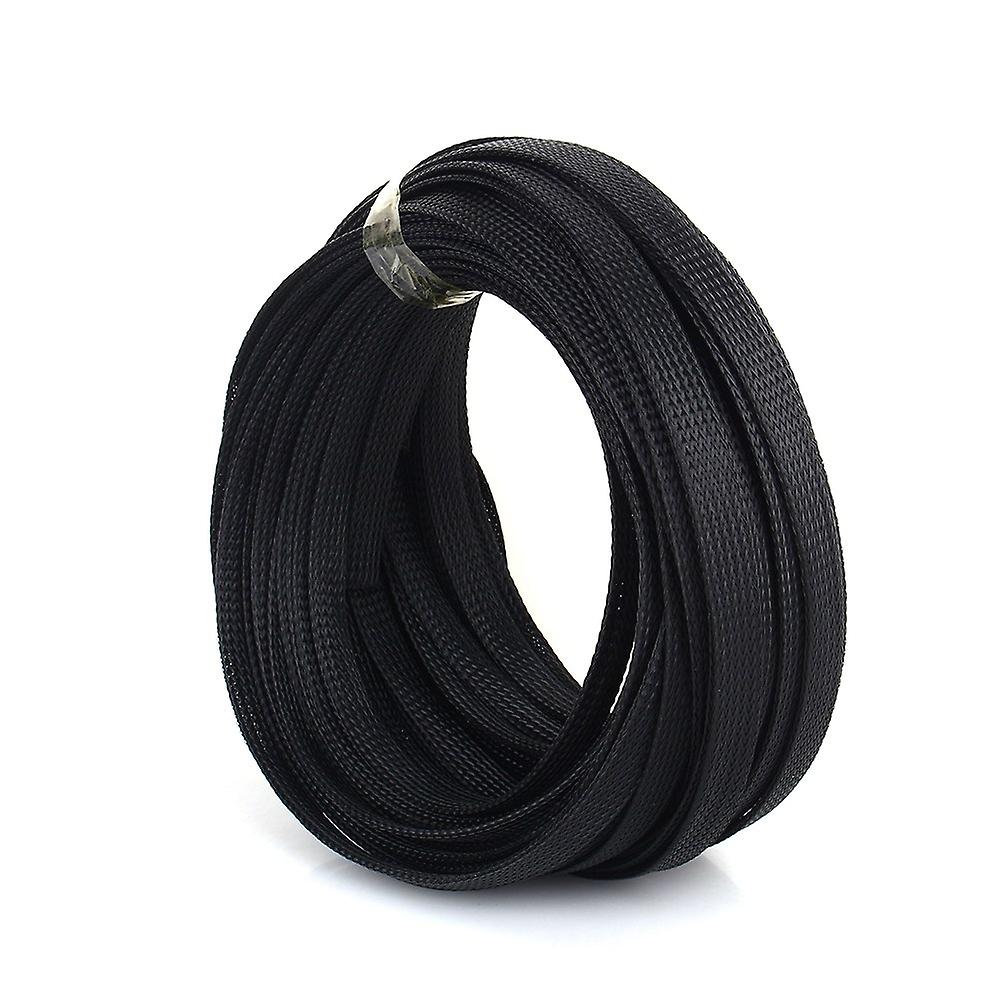6mm Black Expandable Braided PET Cable Sleeving 10m Durable