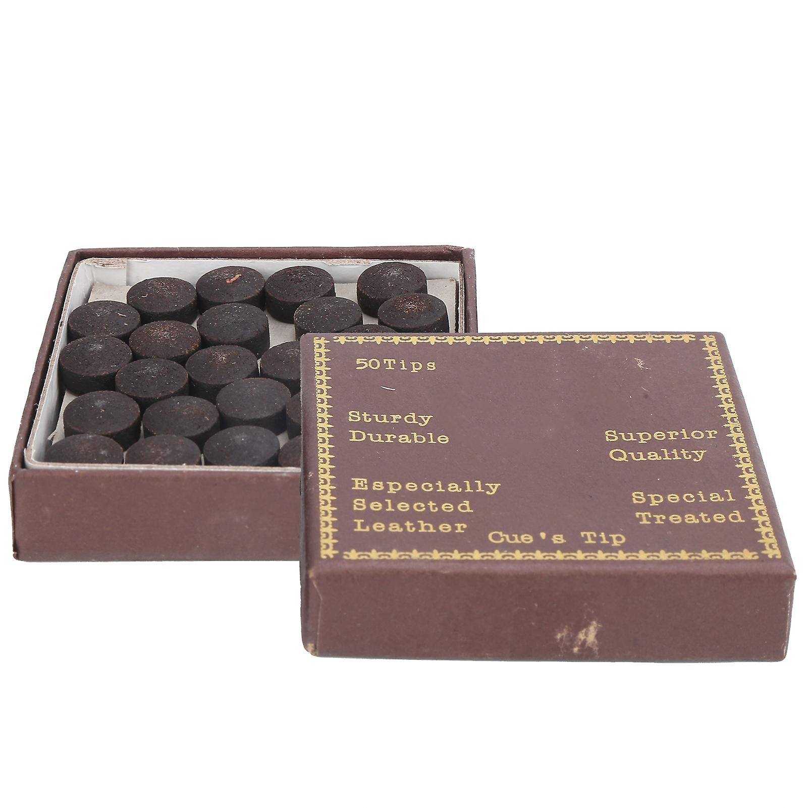 50pcs/box 12mm Queue Tips Kit Snooker Rot Leder Queue Stick Tips für Pool Eight Nine Ball