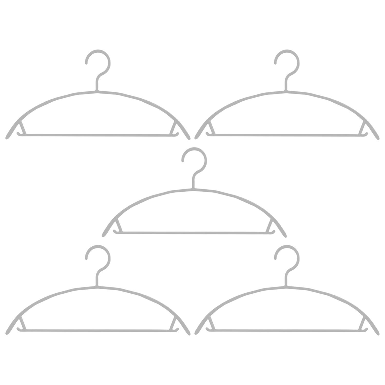 5Pcs Clothes Hanger Arc Design Strips Flexible Wardrobe Coat Pants Storage Hanger Seamless Closet Or