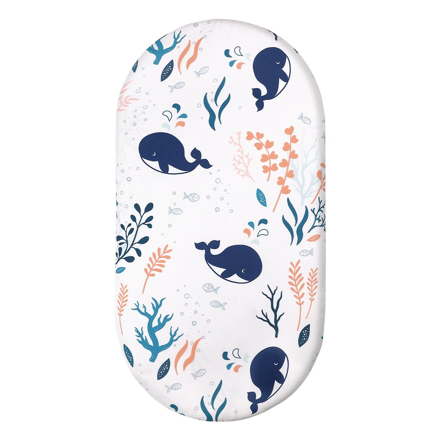 Roadoor Drap de lit bébé Facile à nettoyer Doux confortable Cartoon Print Baby Bassinet Sheets Houss