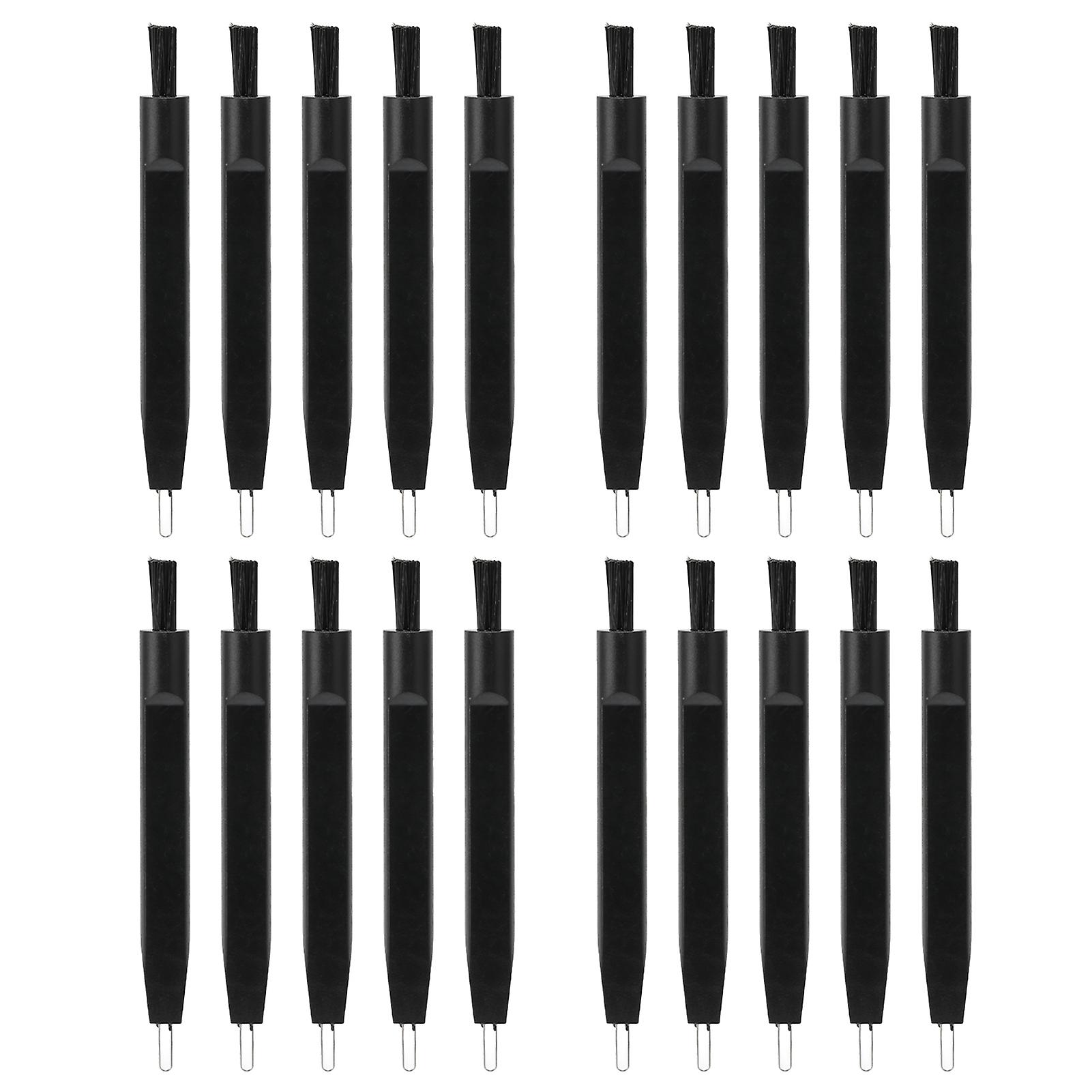 20 Pack Hearing Aid Cleaning Brushes with Magnet and Wax Loop, Multi-Function, Black