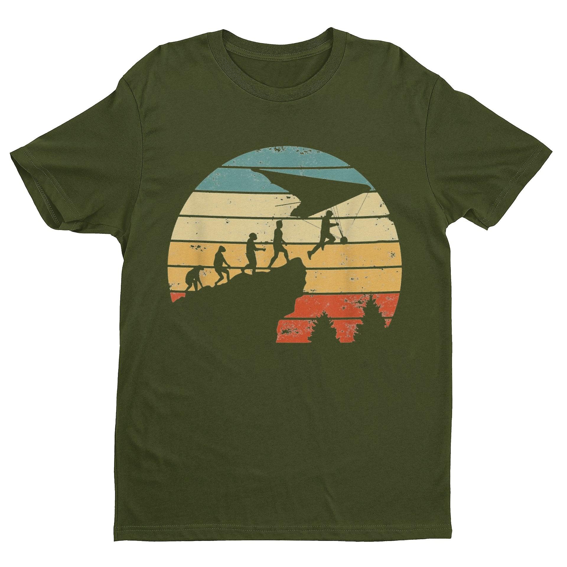 Evolution Of Hang Gliding Funny T Shirt Ape To Man Darwin Glider Gift Idea Pilot