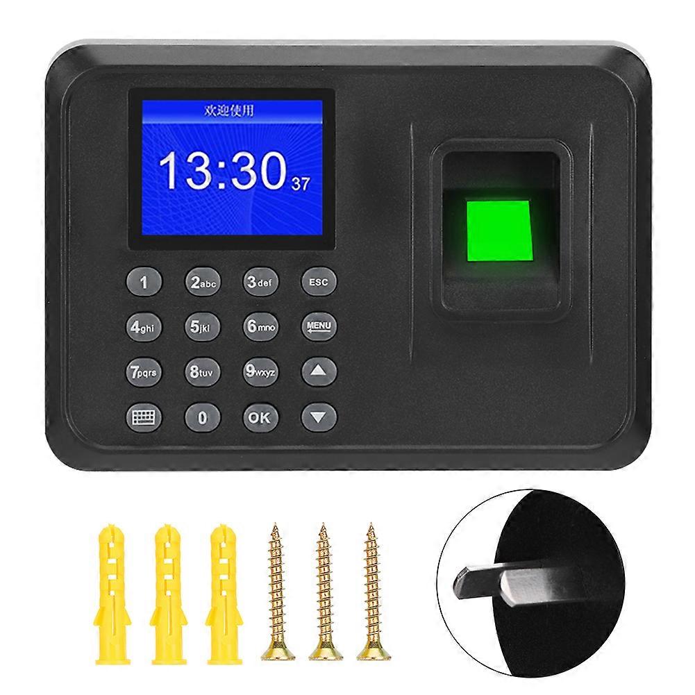 2.4in Screen Biometric Fingerprint Password Attendance Machine Time Clock Recorder 110-240VAU