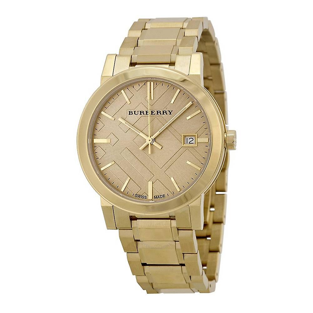 Burberry Bu9033 Şehir Şampanya Dial Altın ton unisex İzle