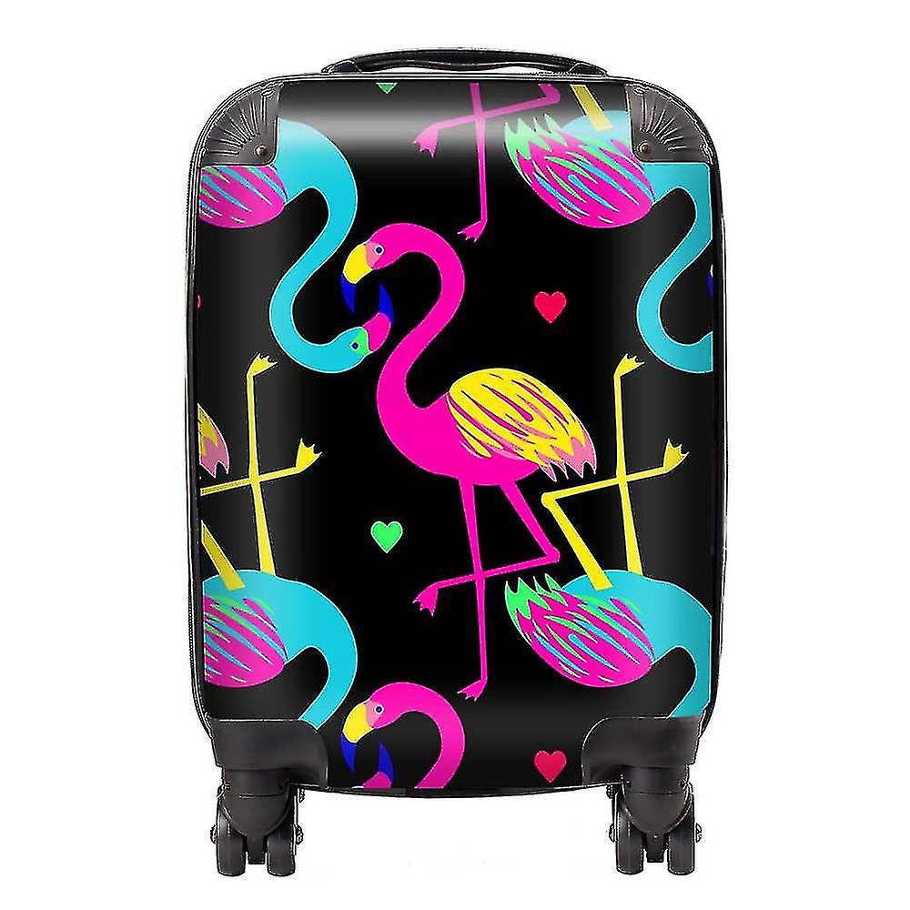 Vivid Flamingo Pattern Suitcase