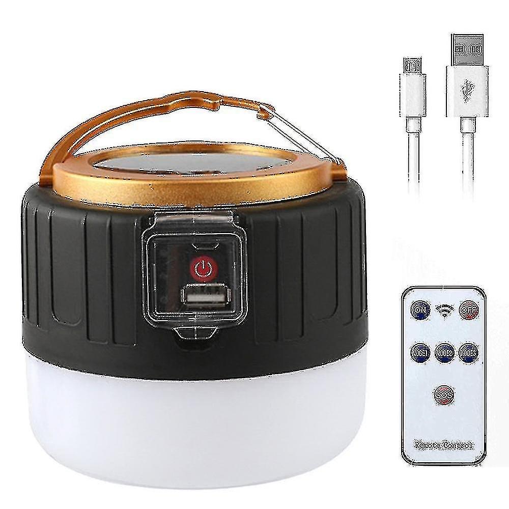 Solar LED camping light rechargeable, emergency light remote