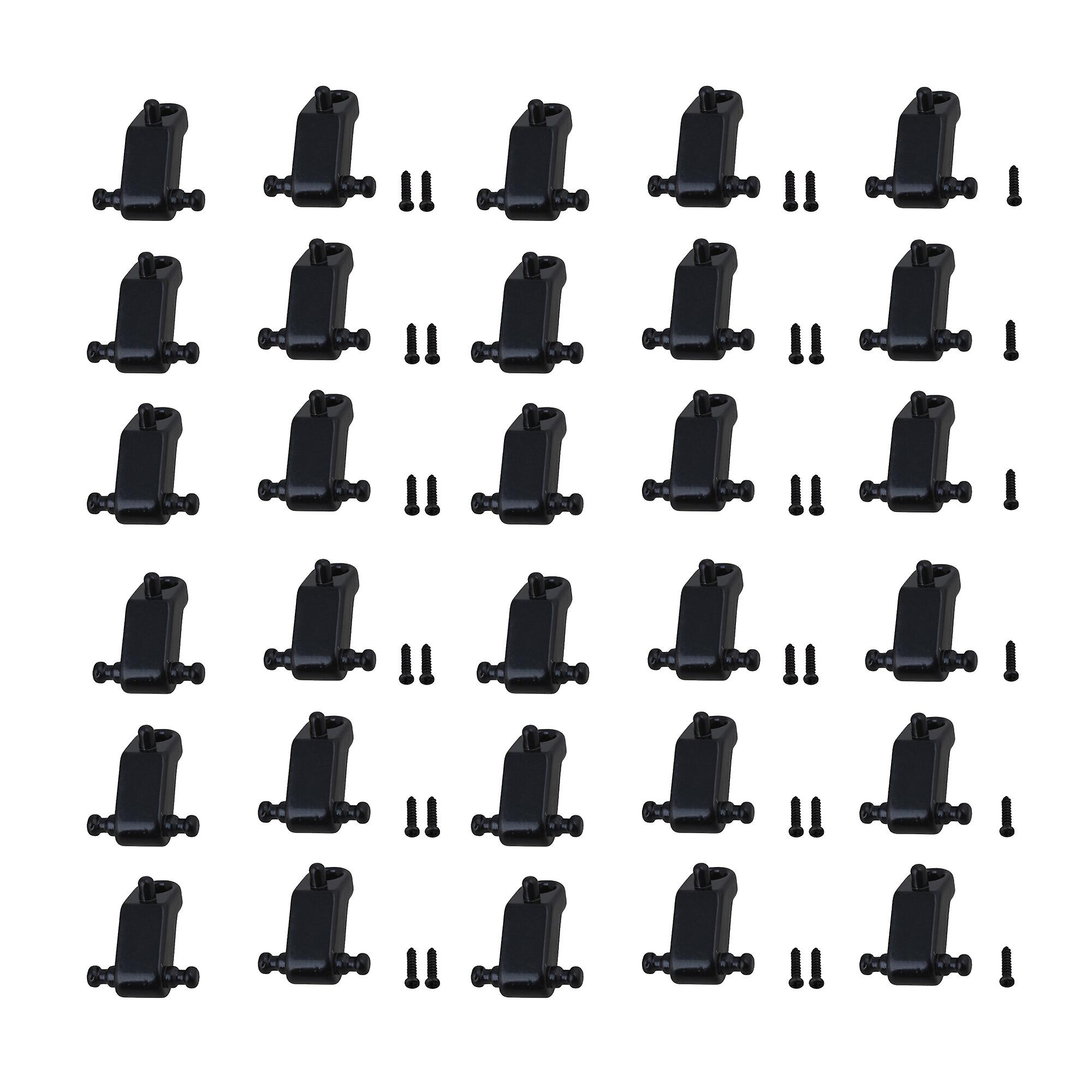 30 Pcs Black Electric Guitar String Roller Guide Replacement w/ Screw
