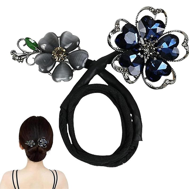 Pince à cheveux fleur strass, chignon à cheveux, bigoudi paresseux Deft chignon maker, pince à cheveux élégante