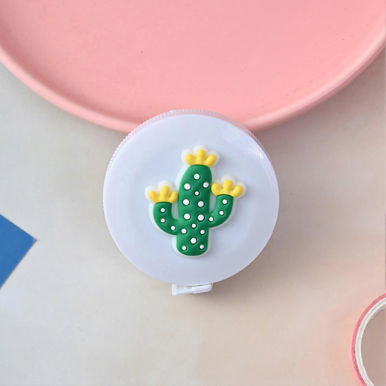 Cartoon Tape Measure Double Sided Clear Scale Compact Portable Round Multifunctional Tape Measure For Body Sewing Cutting Cactus