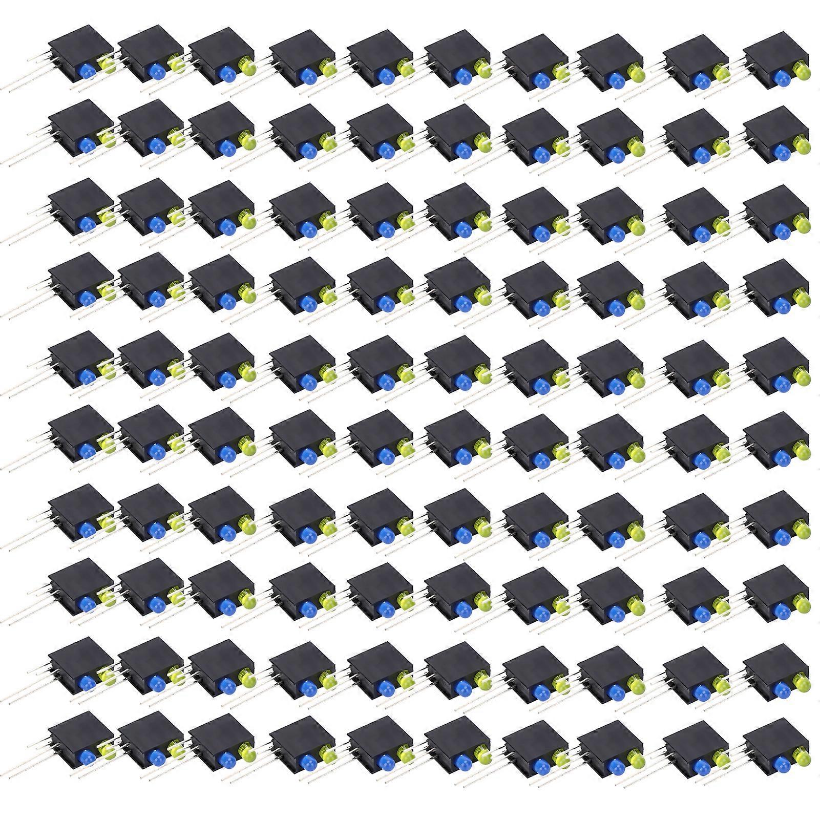 100 Pcs LED Porte-Lumière 90 Degrés Courbure Double Trou Pièces Industrielles Noir Vers Le Bas Jaune Vers Le Bas Bleu