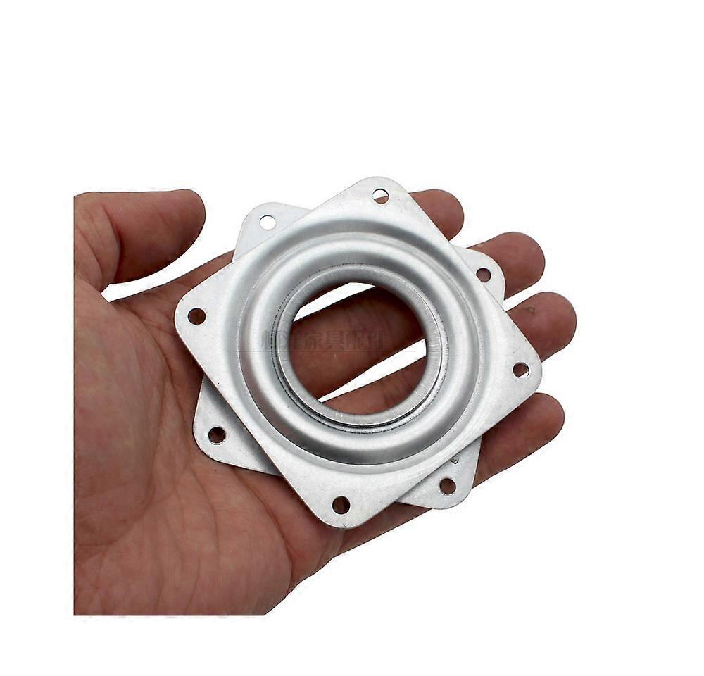 4 Pieces Swivel Plate, 360 Degree Tray, (Silver) 71mm