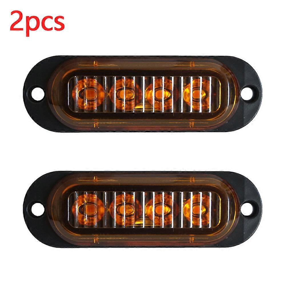2pcs Side Marker Marker Lights Red For Trailer Truck Caravan Rv Led Light Lamp Side Clearance Marker Light 12/24v Car Light