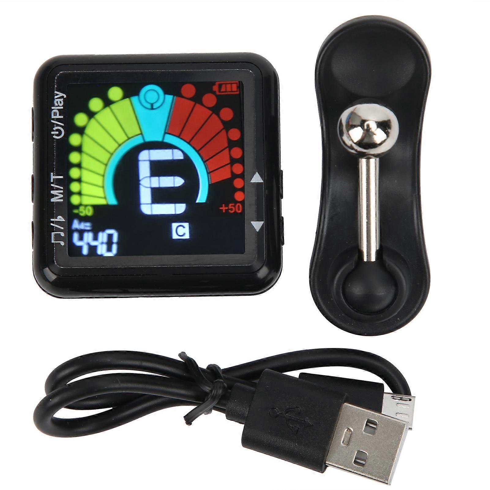 Metronome Tuner Clipon Rechargeable 2 In 1 Multifunctional String Instrument Tuning Device