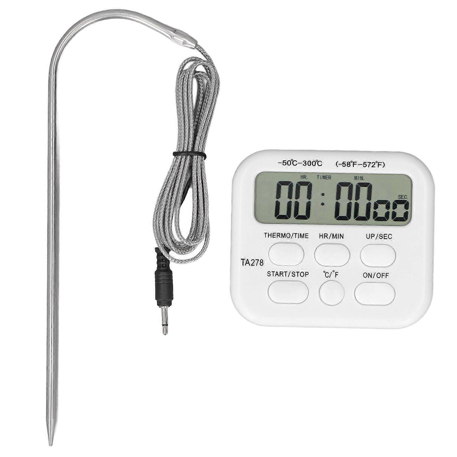 Digital Kitchen Thermometer High Sensitivity Multifunctional Thermometer with Probe Alarm Function for Grilling Baking