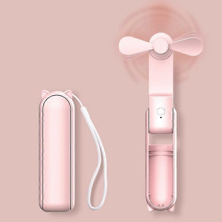 HZ001 Built In 1200mAh Battery Small Pocket Fan 3 Speed Modes 7-10 Hours Telescopic Handheld Fan - P