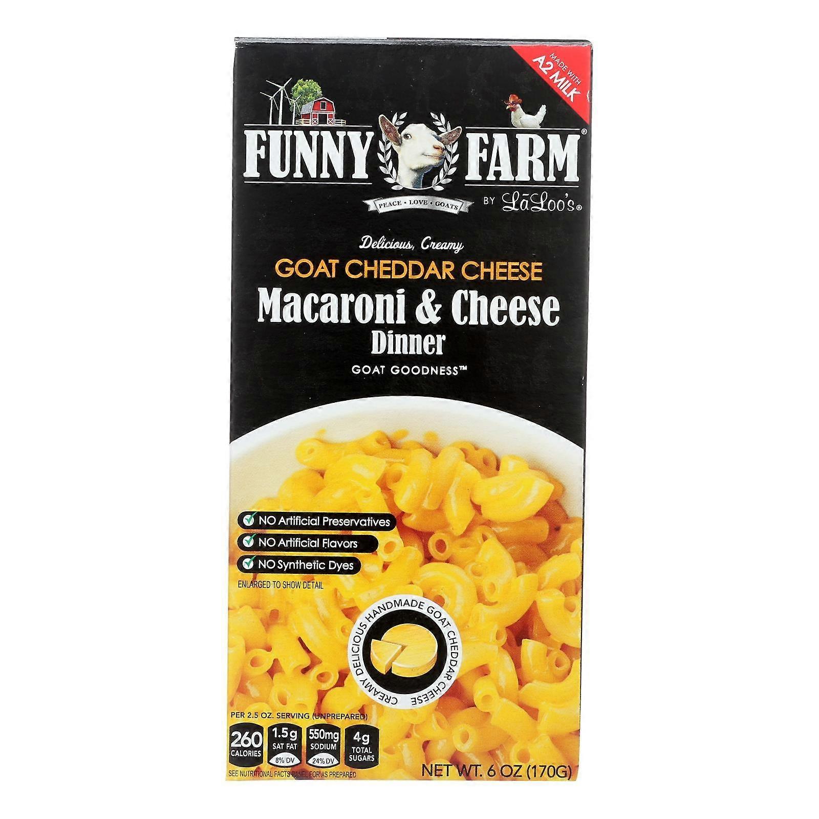 Laloo's Funny Farm White Goat Cheddar Cheese with Jalapeno Mac & Cheese Dinner - 8 Pack - 6 Oz Each