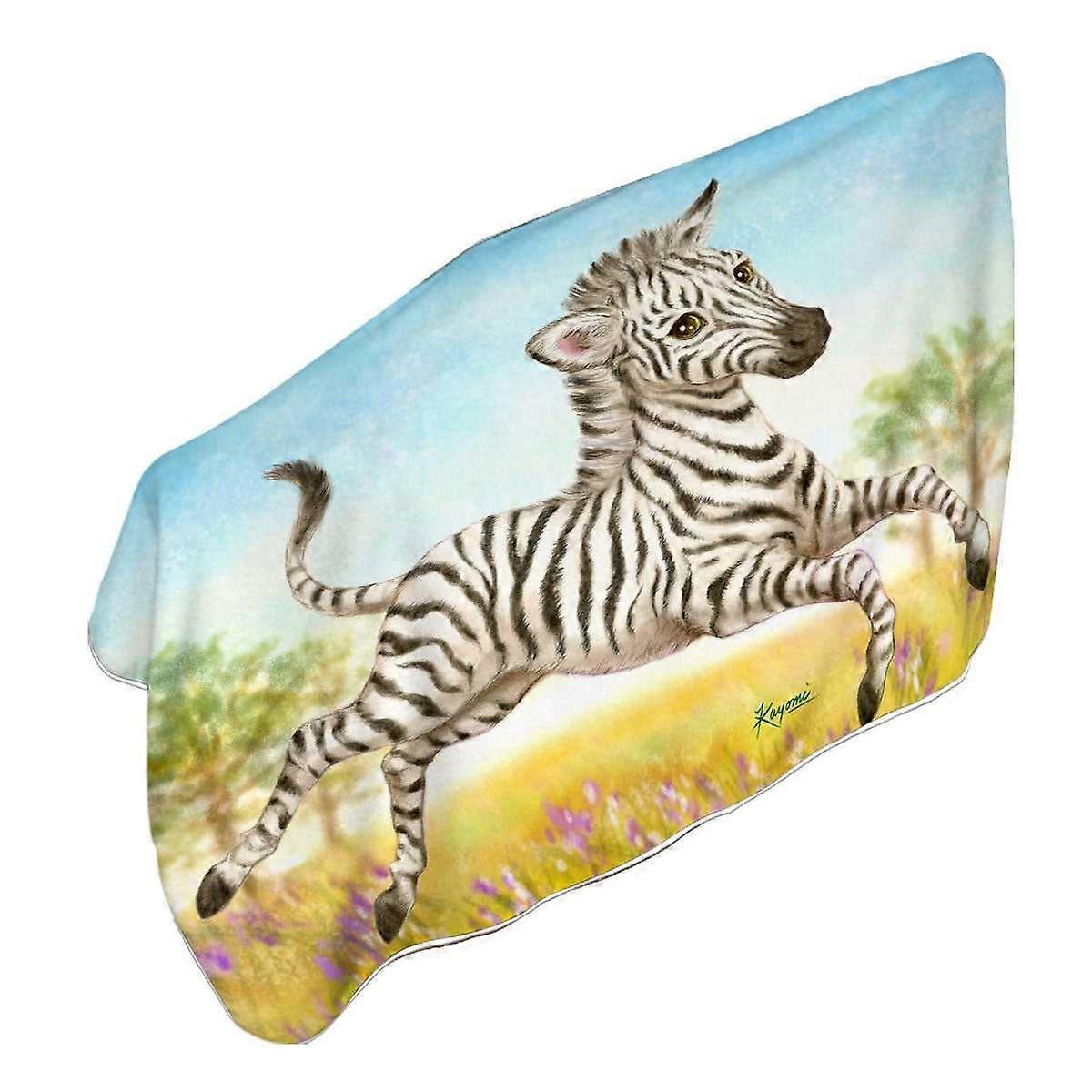 Animal Design for Kids Happy Little Zebra Microfiber Beach Towel