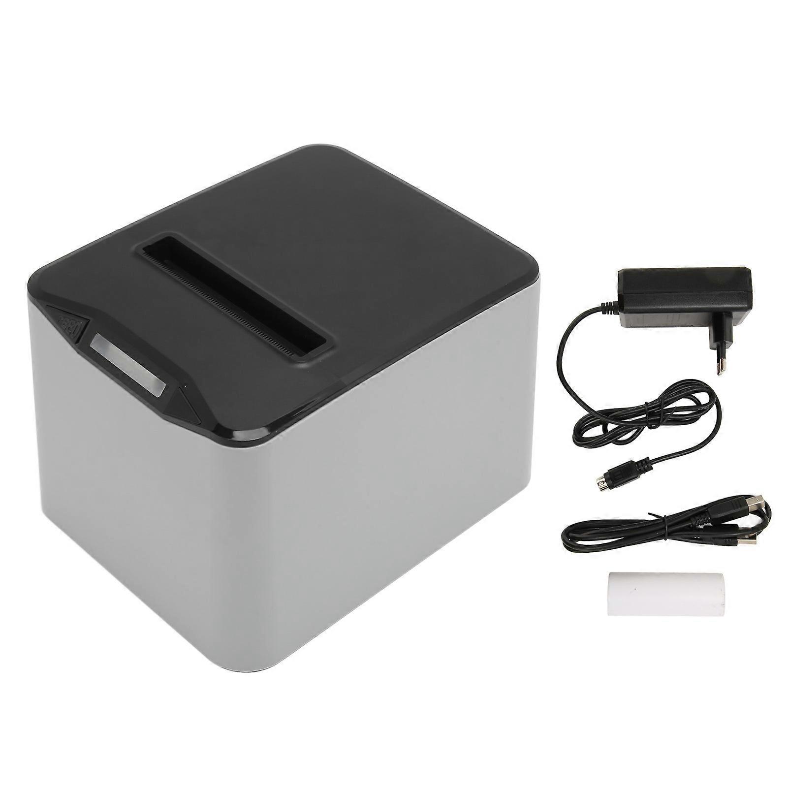 80mm Thermal Printer 220 to 300mm/s 80mm Width USB LAN Interface ESC POS Compatible Shipping Label Printer 100?240V EU Plug