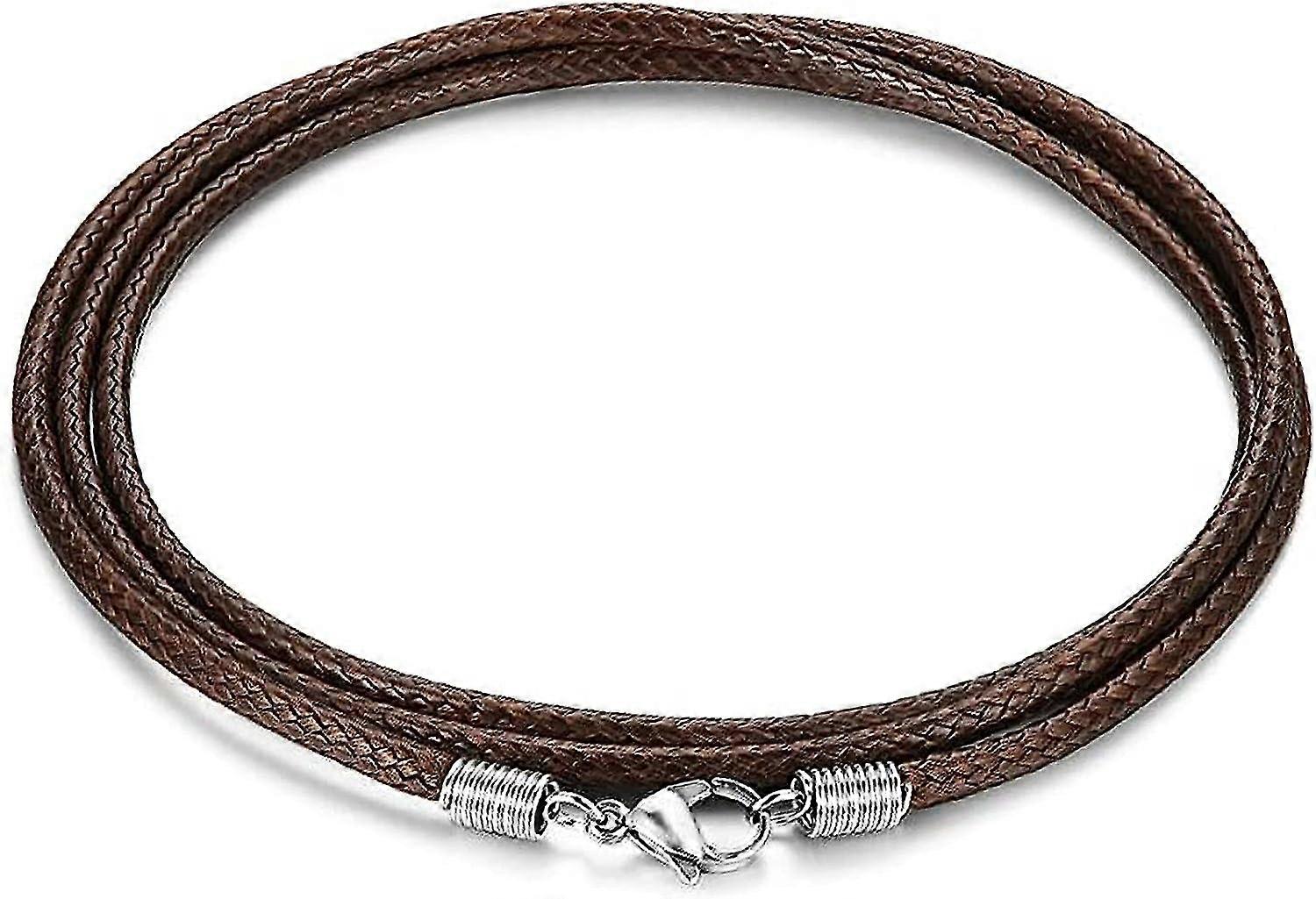 Cordão de Colar Com Fecho, Corda Trançada de 16 polegadas-24 polegadas Para Homens Mulheres Fecho de Aço Inoxidável 316l, Colar de Cordão de 2mm