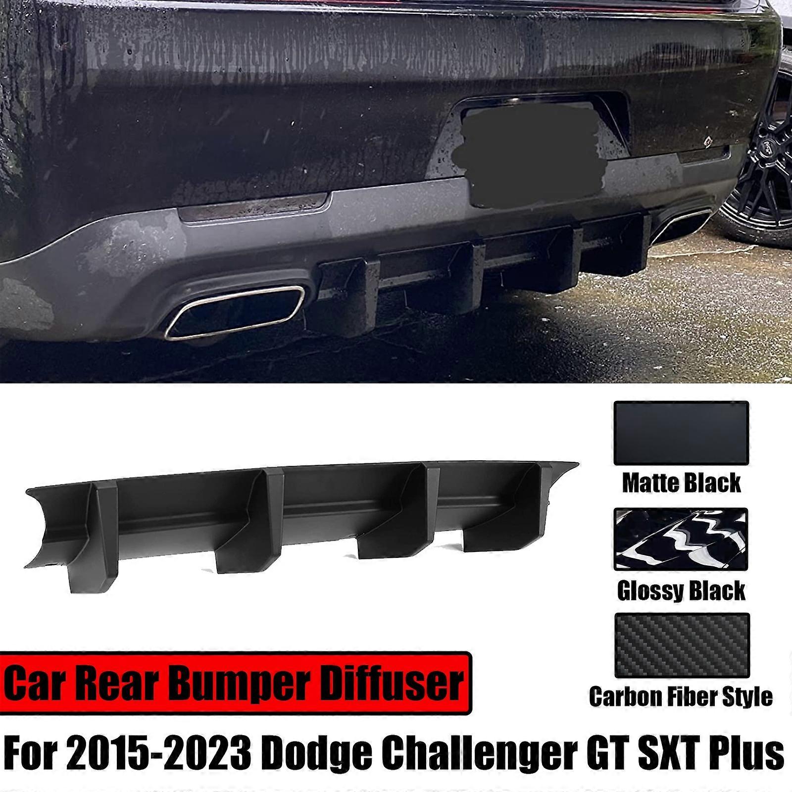 Matte Black Shark Fins Rear Bumper Lip Diffuser – For 2015-2023 Dodge Challenger