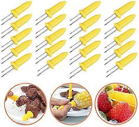 20 Pack Non-Slip Stainless Steel BBQ Corn Forks