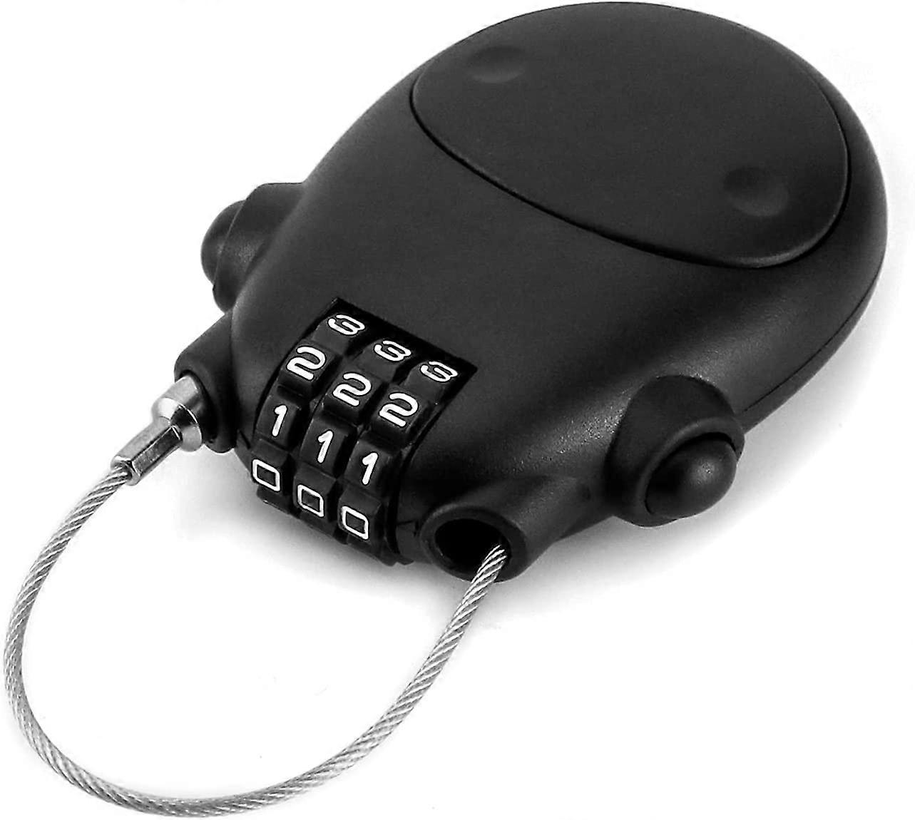 3 Digit Combination Lock , Cable Lock , Security Password Lock , 77cm Retractable Cable