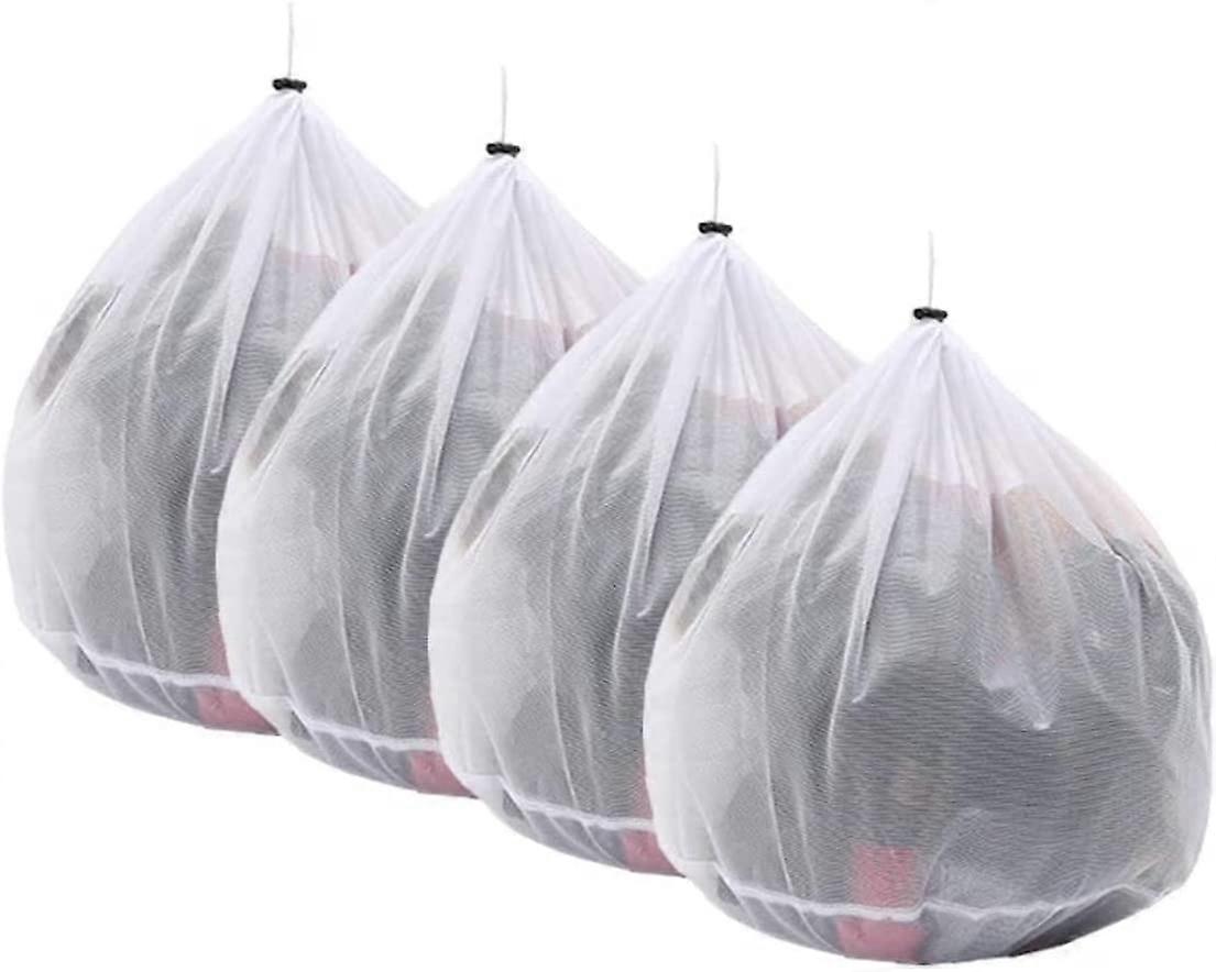 4pcs 40x50cm Drawstring Mesh Laundry Bag, Reusable and Durable Laundry Bags with Drawstring