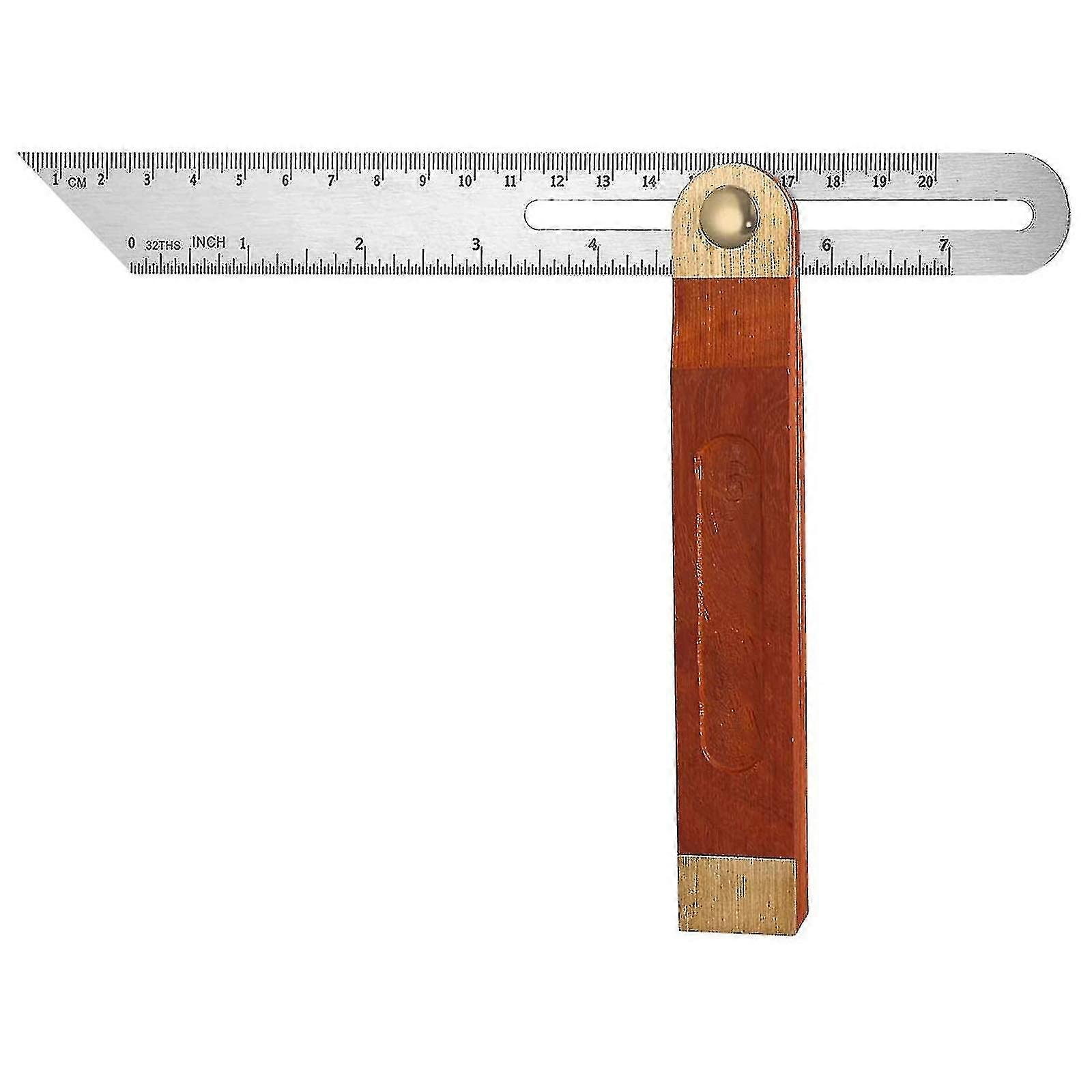 Sliding T Bevel Ruler, Sliding Bevel Adjustable Carpenter Square Stainless Steel Blade Ruler With Hardwood Handle