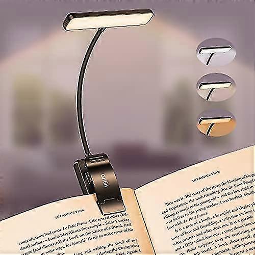 Gritin 19 LED Rechargeable Book Light for Reading in Bed with Memory Function- Eye Caring 3 Color Temperatures,Stepless Dimming Brightness,80 Hrs Runt