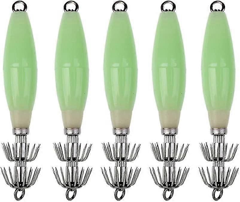 Luminous Squid Jig Hooks Glow Squid Jigs Squid Bait Fishing Tackle Squid Jig Squid Jig Hooks For Fly Fishing Perch And Luminous Sea Fishing (green ) (