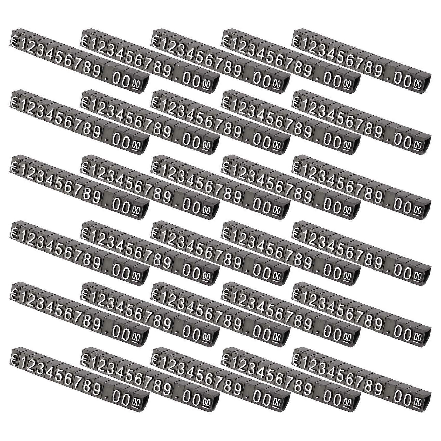 30Sets Plastic Cubes Display Tags Adjustable Number Stand Label Shop